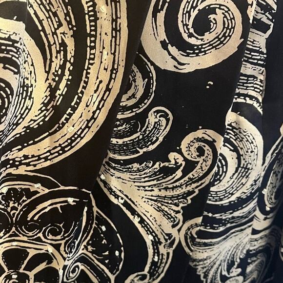 Adrianna Papell Occasions Halter Silk Dress Black & White Print Beaded sz. 8 - Picture 5 of 9